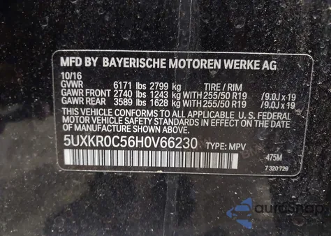 2017 BMW X5 xDrive35I z USA, uszkodzony, nr VIN 5UXKR0C56H0V66230